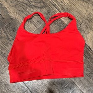 Lululemon Energy Longline Bra Women’s Strappy Sports Bra - Hot Heat Red